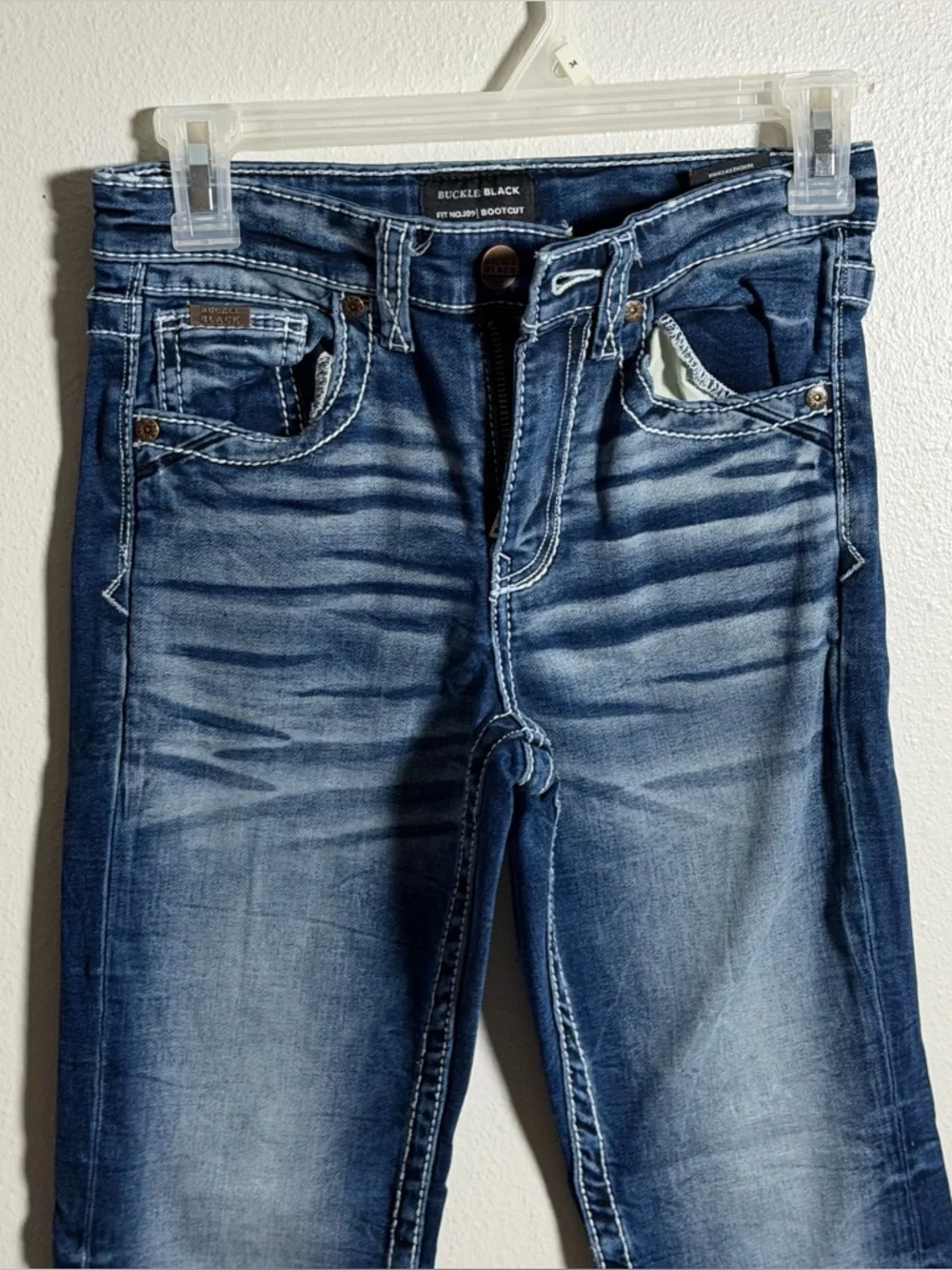 Buckle Black Kids Boys Fit No 109 Bootcut Jeans Dark Wash Contrast‎ Stitch 12R